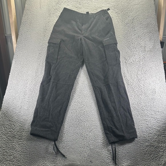 Vintage DKNY Pant Mens 33x34 Black Wool Cargo Workwear Utility Outdoor Travel